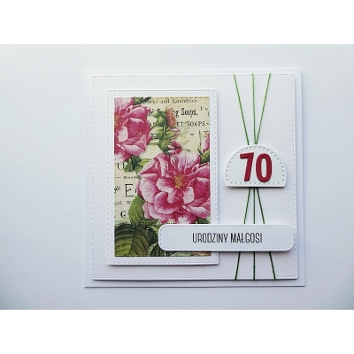 Kartka handmade na urodziny z dzikimi różami