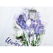 Uniwersalna kartka z fioletowymi kwiatami