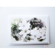 Uniwersalna kartka z biało-beżowymi kwiatami