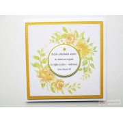 Żółto-zielona kartka na ślub z cytatem