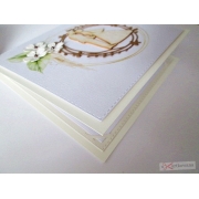 Kremowo-brązowa kartka na ślub w ozdobionej kopercie