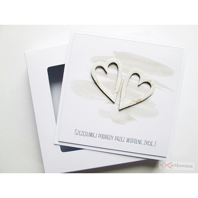 Kartka Ślubna z sercami 1 - pudełko