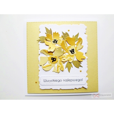 Kartka na różne okazje z żółtymi kwiatami