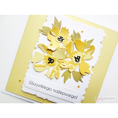 Uniwersalna kartka z warstwowymi kwiatami